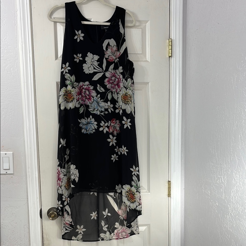 Kate Kane Floral Black Sleeveless Dress size Large - Picture 1 of 8